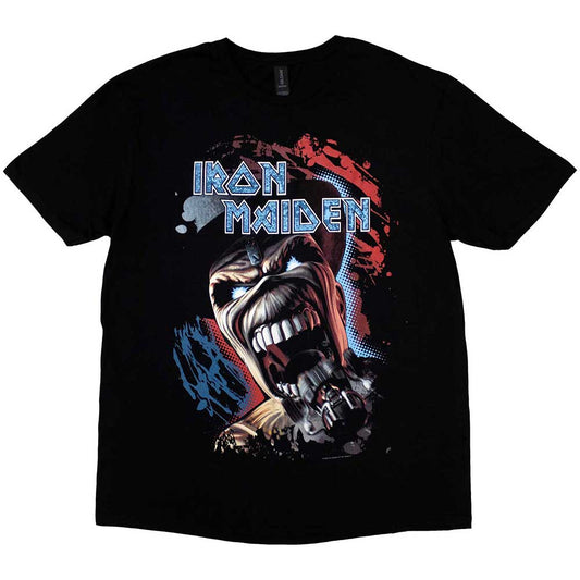 Black Iron Maiden t-shirt with Eddie artwork, worn by a man.