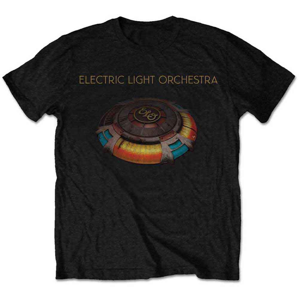 Black t-shirt with Electric Light Orchestra album art graphic.