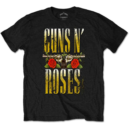 Black Guns N' Roses t-shirt with graphic of guns and roses.