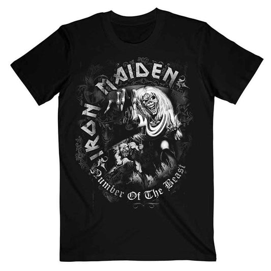 Black Iron Maiden t-shirt with Eddie graphic, modeled by a man.