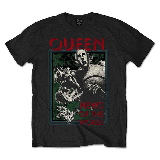 Black Queen News of the World t-shirt featuring the iconic robot album cover art.