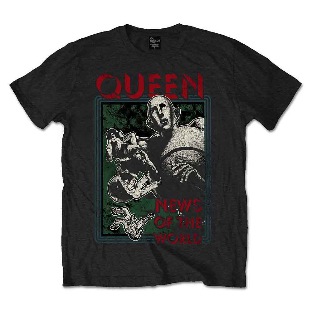 Black Queen News of the World t-shirt featuring the iconic robot album cover art.