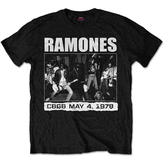 Man wearing a black Ramones t-shirt with a concert graphic.