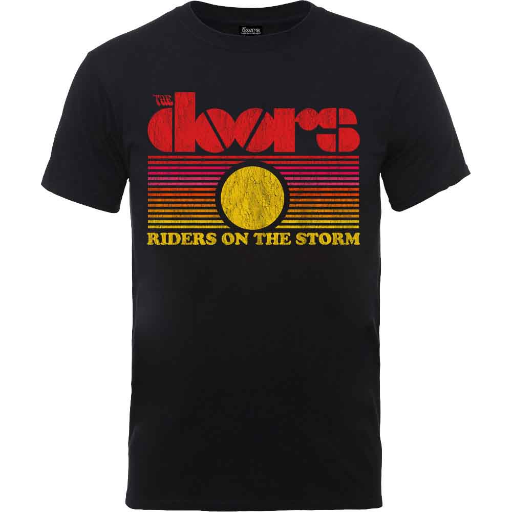 Black t-shirt featuring The Doors logo, a sunset graphic, and Riders on the Storm text.