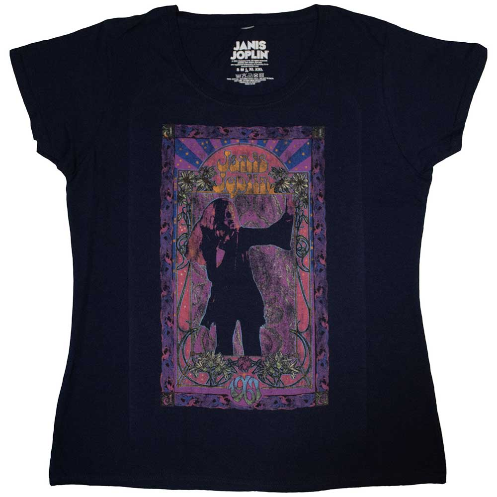 Janis Joplin t-shirt, paisley and floral frame design, size XX-Large.