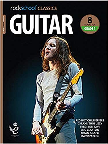 Image of a guitar music book with a colorful cover and musical notation inside.