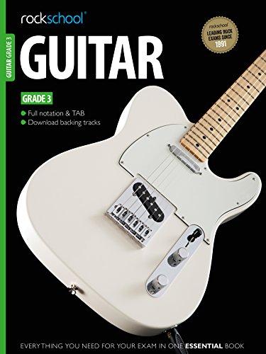 Rockschool Guitar Grade 3 book cover with a white electric guitar.