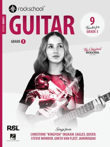 Rockschool Guitar Grade 5 book cover with a young guitarist pictured.