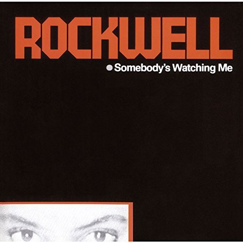 CD cover for Rockwell’s “Somebody’s Watching Me” with eye detail.