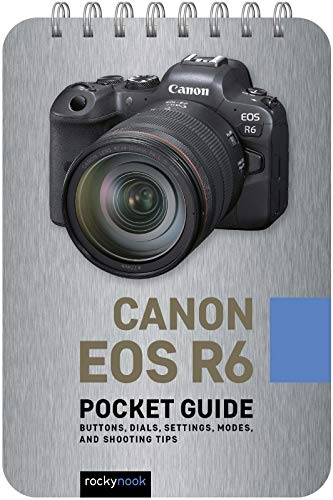 Spiral-bound pocket guide featuring a black Canon EOS R6 camera on the cover.