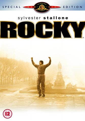 Rocky" DVD cover featuring Sylvester Stallone with arms raised in victory.