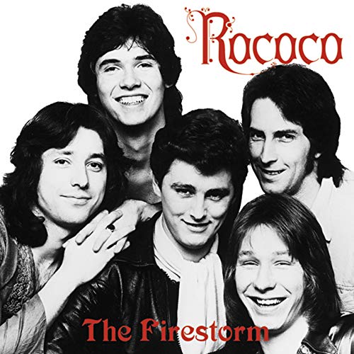 Black and white photo of the 1980s band Rococo, album cover.