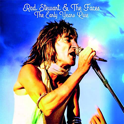 Rod Stewart singing into a microphone on album cover.