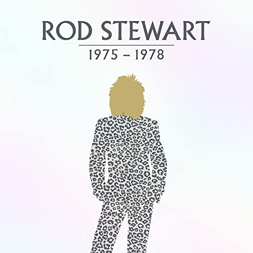 Rod Stewart vinyl record set with box, black records, and album covers.