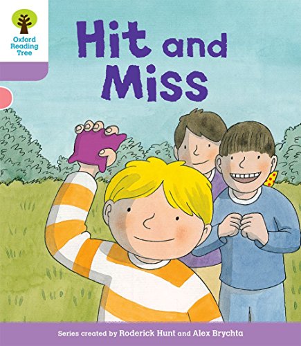 Children’s book cover, “Hit and Miss,” with illustrated characters playing.