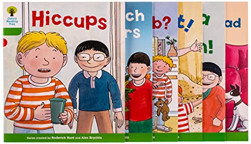 Six colorful children's books from the Oxford Reading Tree series.