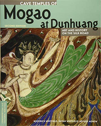Book cover depicting a colorful mural of a flying apsara from Mogao Caves.