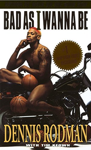 Book cover featuring Dennis Rodman with a motorcycle and basketballs.