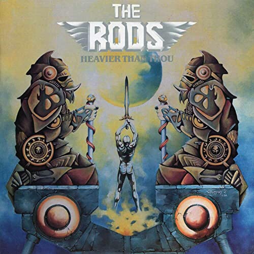 Album cover for The Rods’ “Heavier Than Thou” featuring armored figures.