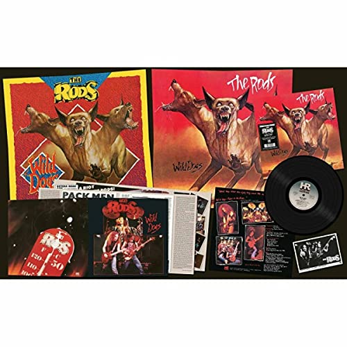 Vinyl record and album artwork featuring a three-headed dog illustration.
