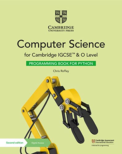 Textbook cover for Cambridge IGCSE and O Level Computer Science featuring a robotic arm.