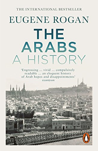 "Book cover of 'The Arabs: A History' with cityscape and Penguin logo."