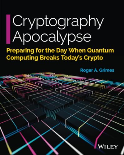 Book cover: "Cryptography Apocalypse" with abstract circuit board design.