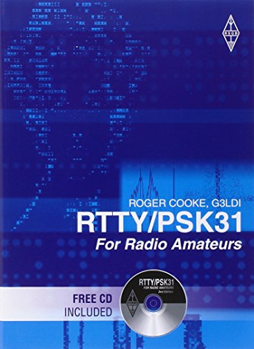 Book cover with blue background, text “RTTY/PSK31 for Radio Amateurs”, and a CD icon.