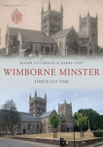 Book cover featuring Wimborne Minster, a historic English church, old and new.