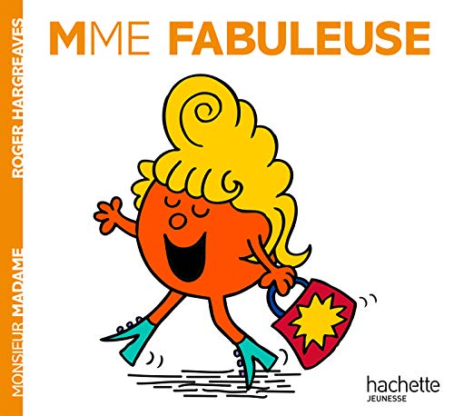 Book cover featuring the orange character Madame Fabuleuse with blonde hair carrying a handbag.