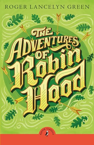 Book cover for "The Adventures of Robin Hood" with stylized text and arrows.