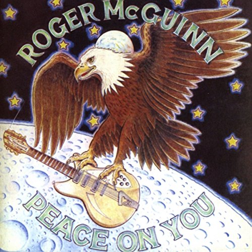 Roger McGuinn album cover: eagle with guitar on the moon.