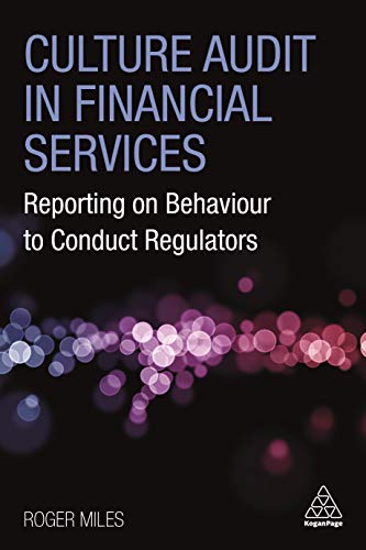 Book cover: "Culture Audit in Financial Services" with abstract purple lights.