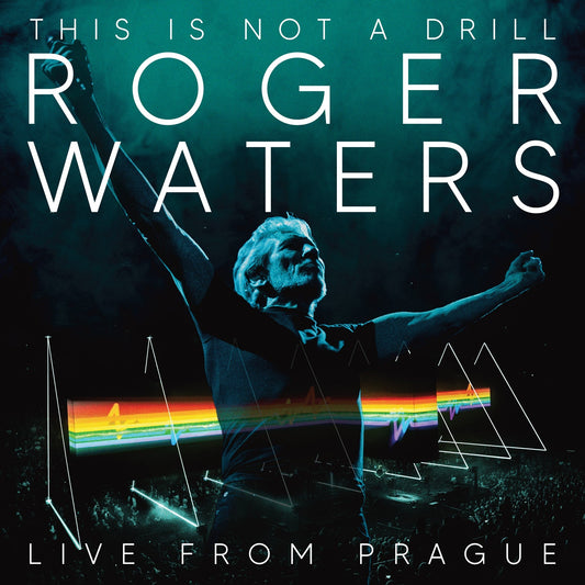 Roger Waters performing live, with album title "This is Not a Drill.