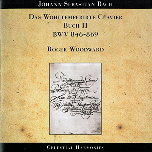 CD cover for Bach’s “Well-Tempered Clavier Book II” with ornate calligraphy.