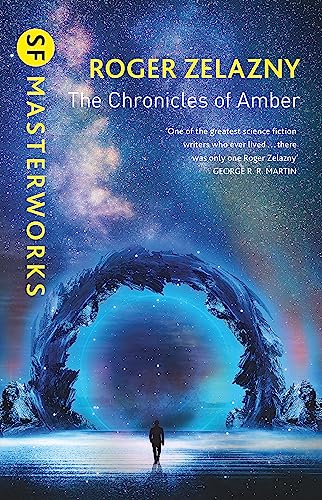 Book cover showing a silhouetted figure walking toward a glowing blue portal under stars.