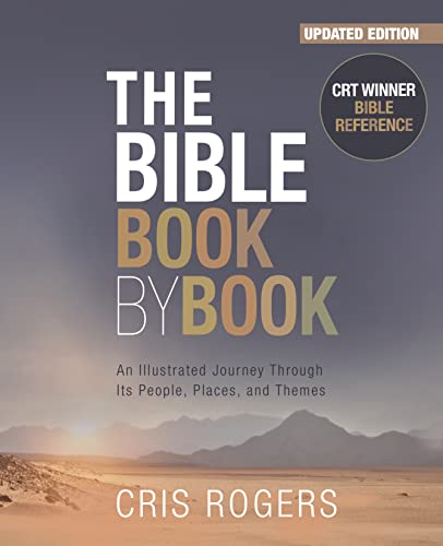 Book cover with large white text "The Bible Book by Book" and desert landscape.