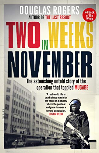 Book cover with bold title, soldier image, and grey building background.