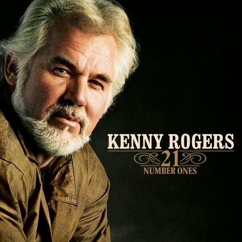 Kenny Rogers portrait album cover, “Number Ones” with ornate text.