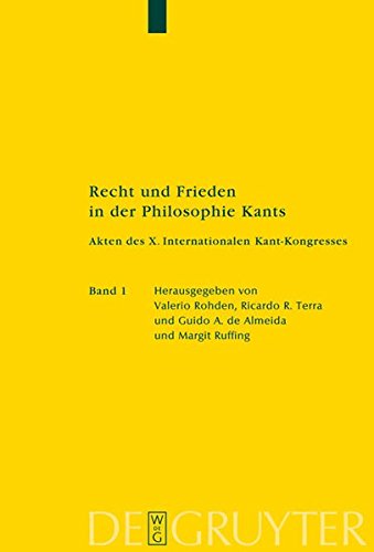 Yellow book cover titled Recht und Frieden in der Philosophie Kants with De Gruyter logo.
