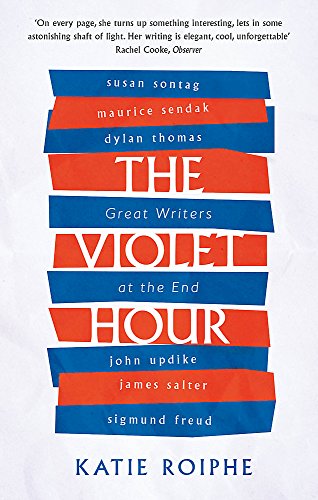 Book cover: "The Violet Hour" with stacked red and blue text bands.