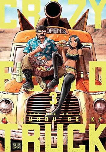 Comic book cover featuring a food truck with two characters inside.