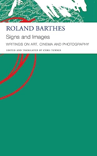 Book cover for "Signs and Images" by Roland Barthes, teal and red design.