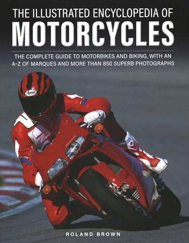 Colourful book with motorcycle images and text on bikes and their manufacturers worldwide.
