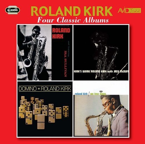 CD cover for Roland Kirk’s “Four Classic Albums” featuring jazz musicians and album art.
