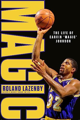 Book cover featuring Magic Johnson in a Lakers uniform, mid-basketball play.