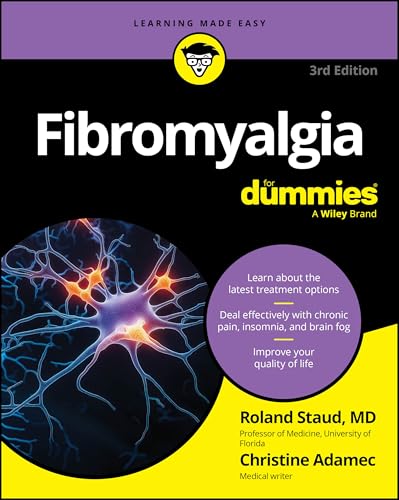 Book cover for Fibromyalgia For Dummies, 3rd Edition, featuring a neural network illustration.