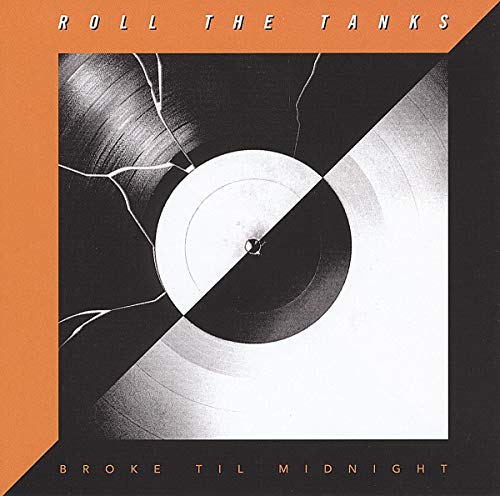 CD cover with a cracked vinyl record design, split black and white.