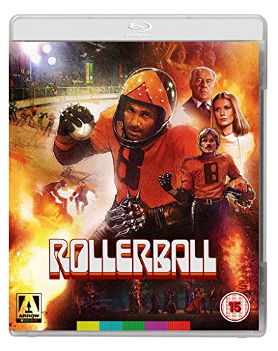 Rollerball Blu-ray cover featuring a futuristic roller derby player in orange.