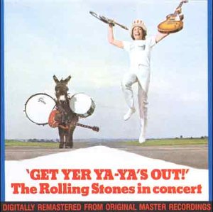 The Rolling Stones vinyl album cover featuring a man jumping with guitars.